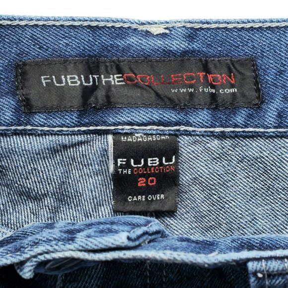 Fubu The Collection Jeans Carpenter Blue Denim Size 20‎ Wide Leg Hip Hop - Picture 5 of 12